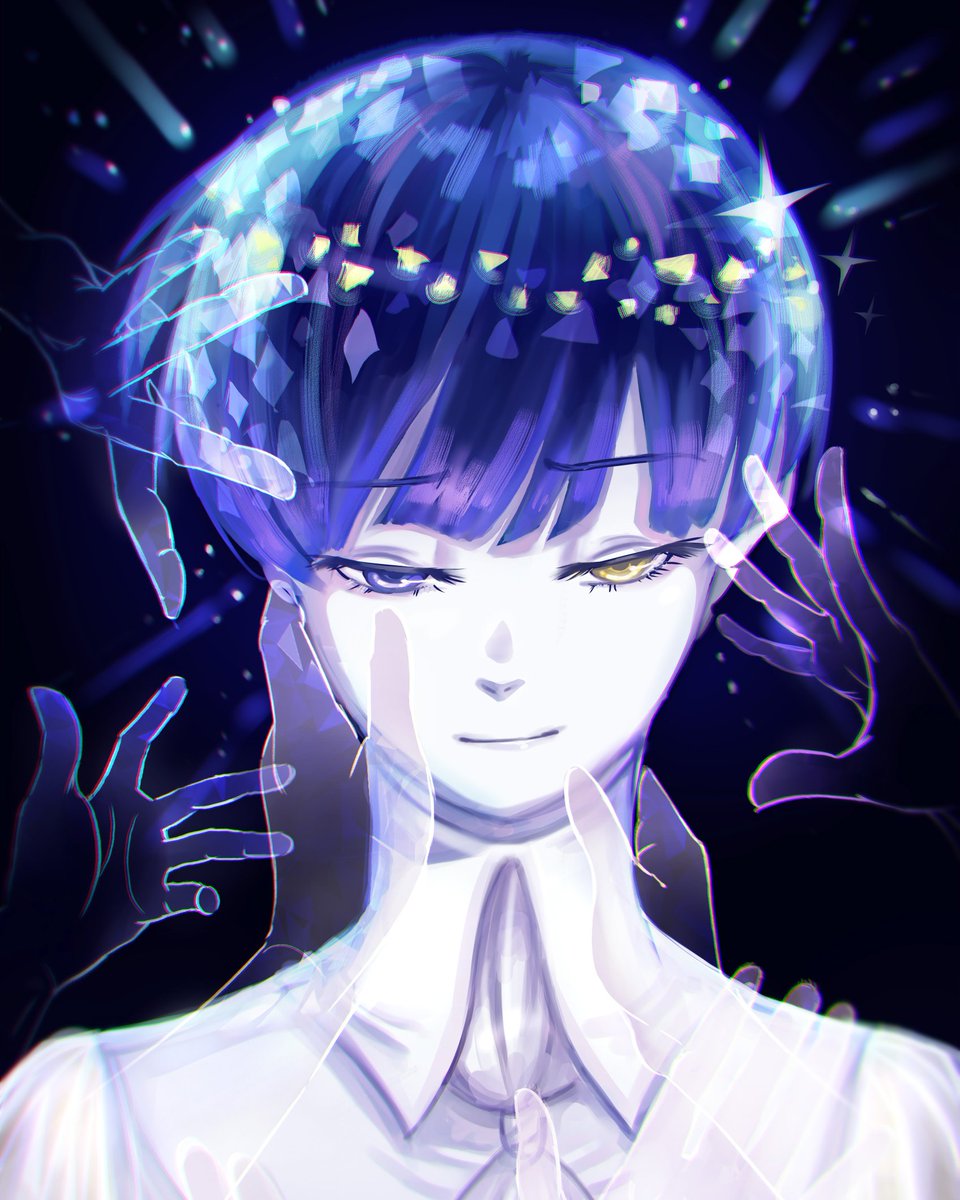 Jubbtaro's tweet photo. I made #fanart of #moon #Phosphophylliate #Phos because I couldn't contain my excitement over #HousekiNoKuni #LandoftheLusturous. Holy this #anime is soooo interesting. MORE PLZ! https://t.co/kcnwTPG4pq