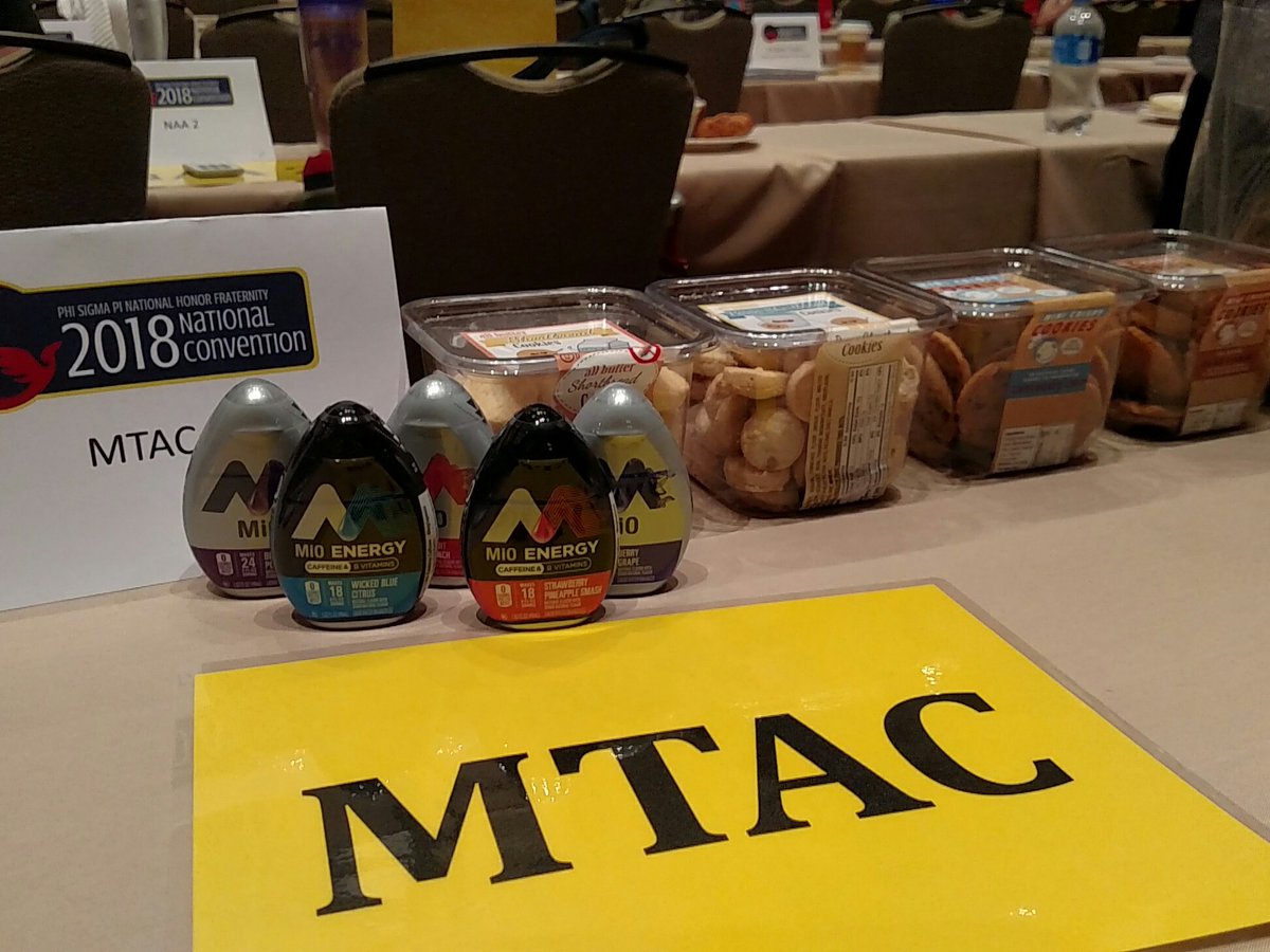 PSPMTAC's tweet photo. Good Morning Brothers!! Does your water feel drab? Does all this business leave your blood sugar low? Come see @nwidMT and @katiepeachey they have mio, snacks, and snark. #pspnc18 https://t.co/kDf0MKaKek