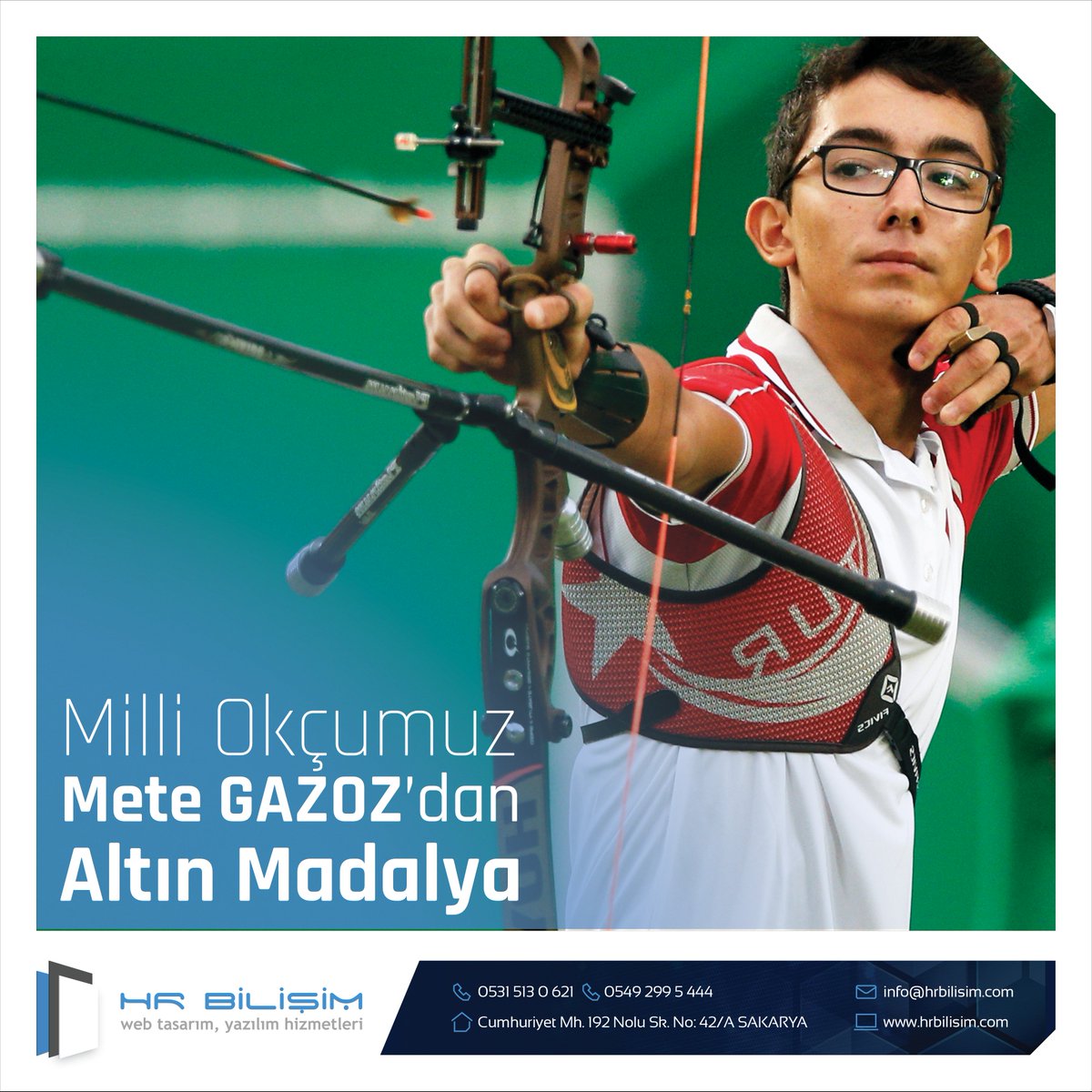 hrbilisimcom's tweet photo. Milli Okçumuz Mete GAZOZ'dan Altın Madalya... | #millisporcu #okçuluk #metegazoz #gururlan #gururduy #hrbilisimcom #sakaryawebtasarim #sakaryawebtasarımajansı #sakarya #çarkcaddesi #serdivan #serdivanavm #sakaryaüniversitesi #saü #mavidurak #adacenter #adaavm #agoraavm #cadde54 https://t.co/vivNCWwmfI