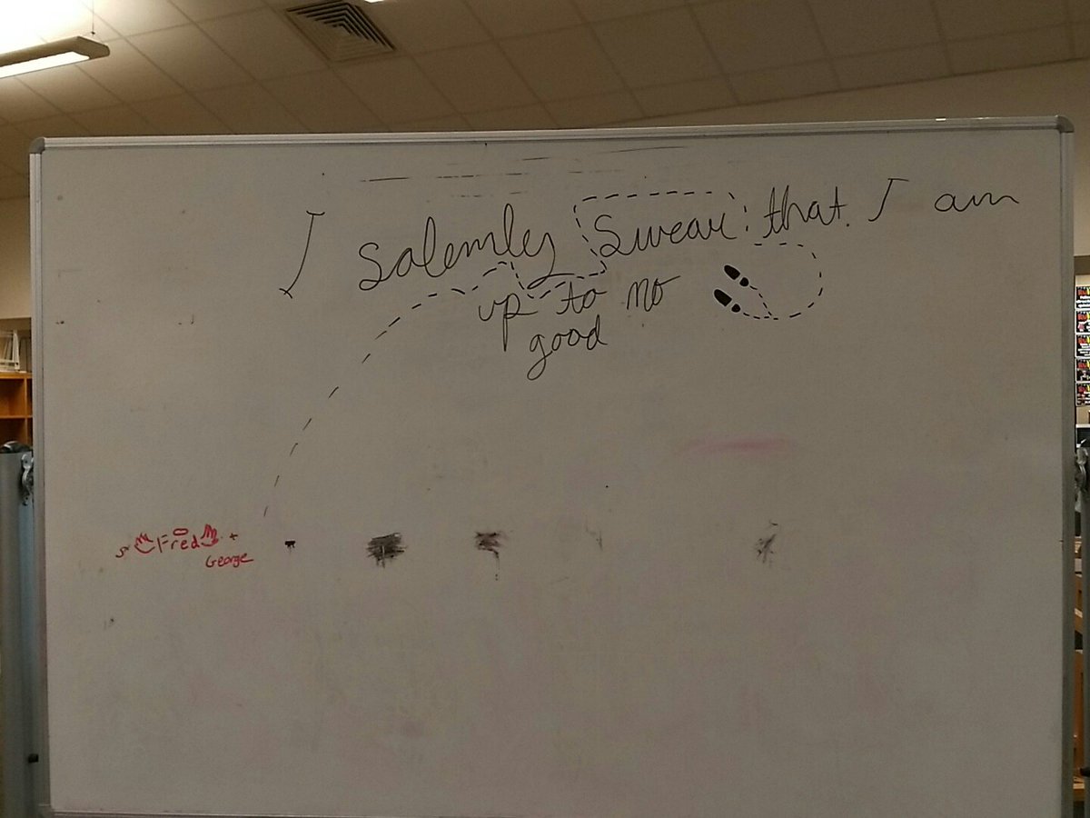 Don't know what kiddo left this on the white board in the library for my, but it made my morning! #harrypotter #TheseKidsKnowMe