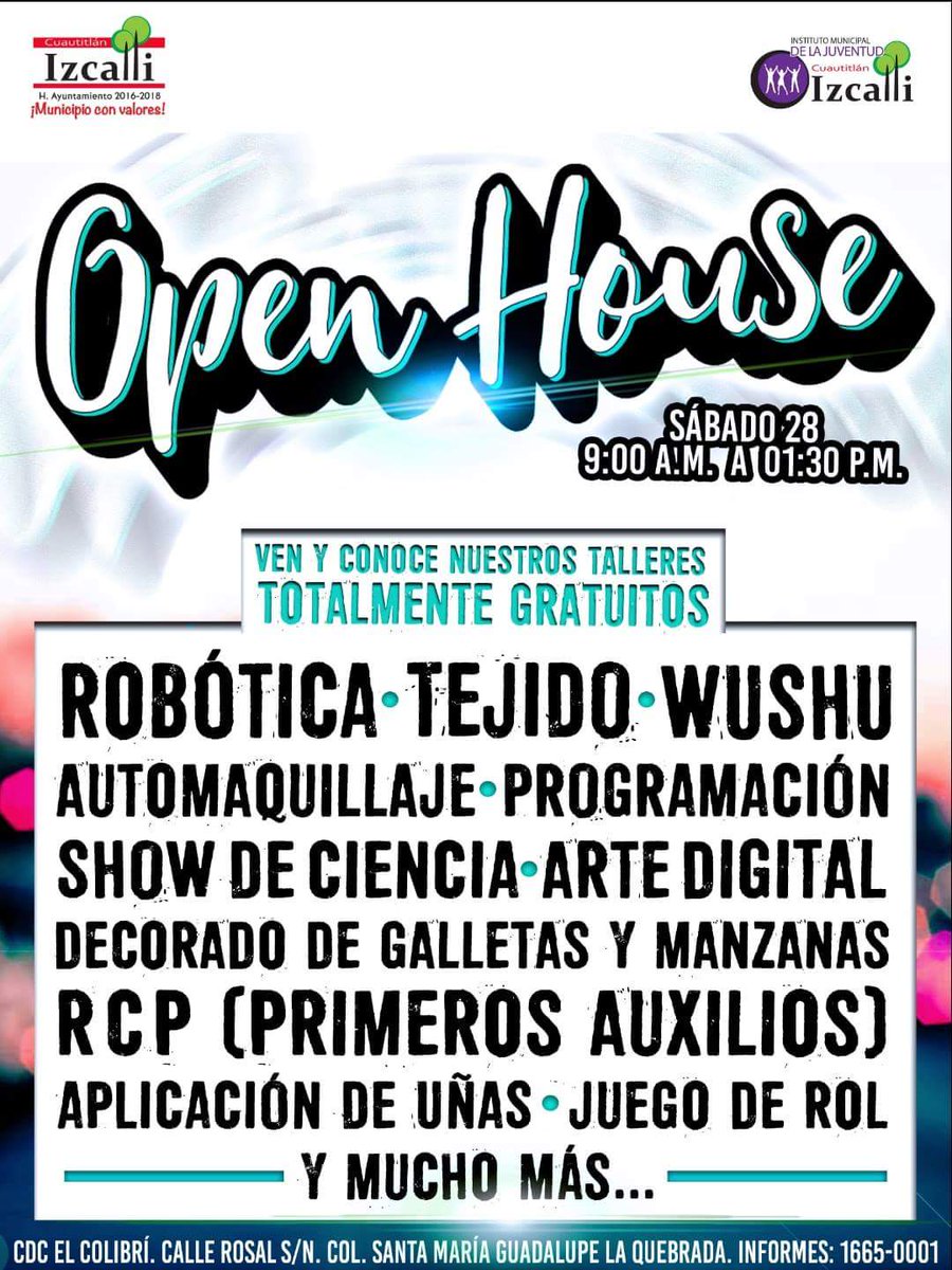Te esperamos en nuestro Open House este 28 de Julio en CDC el colibrí. 
#SoyImjuci