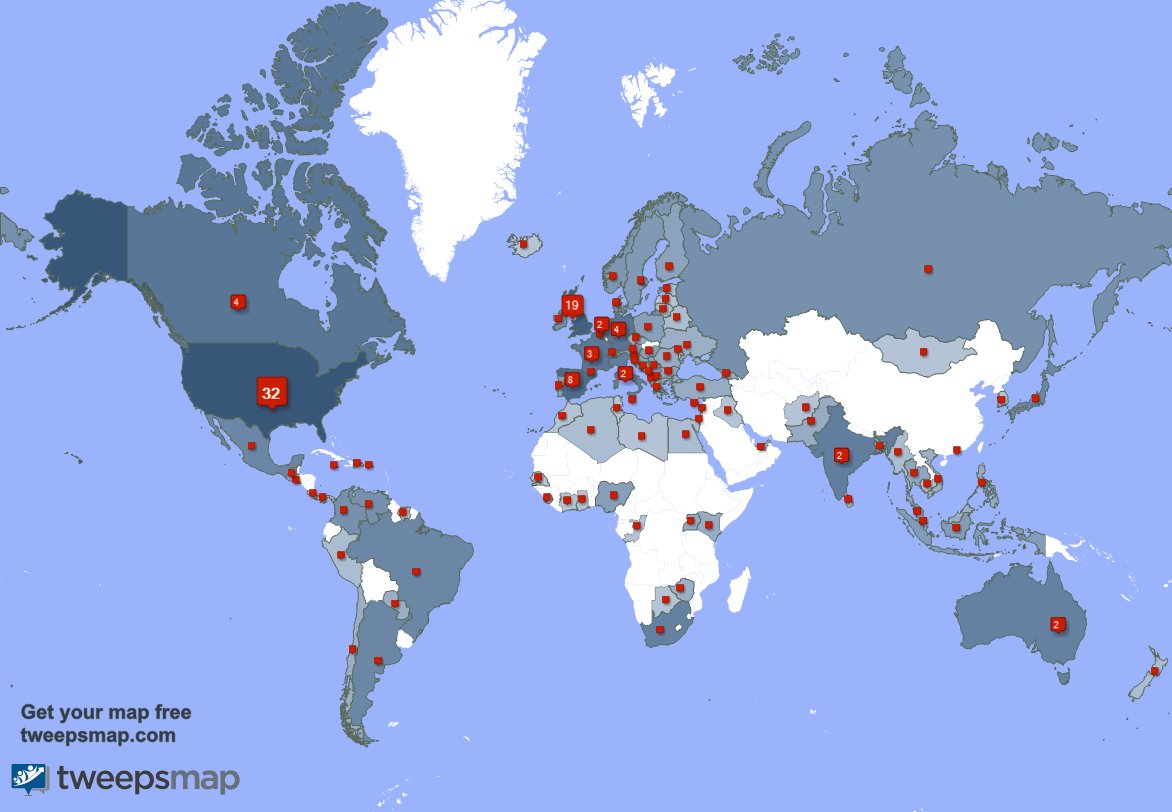 Tengo 8 nuevos seguidores, desde India, y más durante la última semana tweepsmap.com/!walm_DJs