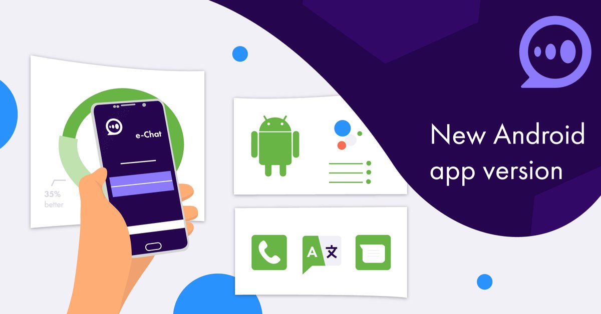 e_Chat_ICO's tweet photo. Dear e-Chat users! Our team constantly works on improving the messenger. We are glad to introduce you our latest update for Android. New app version has received several new features and upgrades:
https://t.co/78QVnRIjk3 https://t.co/kz11FsSweS
