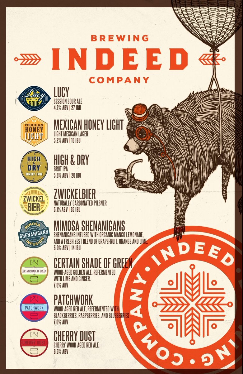 indeedbrewing's tweet photo. Who's headed to #AllPintsNorth2018 on Saturday?! Here's our ridiculous line up of beer that we'll be pouring. Be sure to swing by our tent! https://t.co/wURi5lcUNW