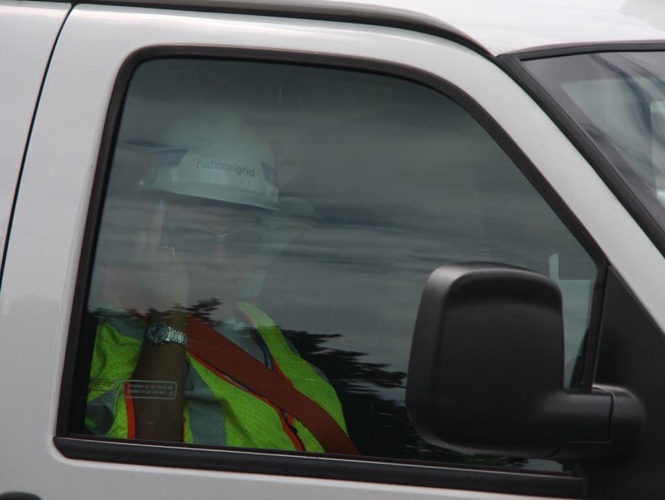 One of National Grid’s replacement workers(SCABS) showing the quality of people who they are hiring during the lockout. Do a background check on this guy.