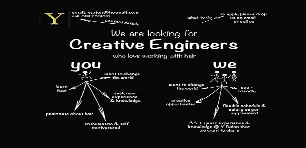 Jcp In Ntw On Twitter Creative Engineers Hair Stylists Wanted