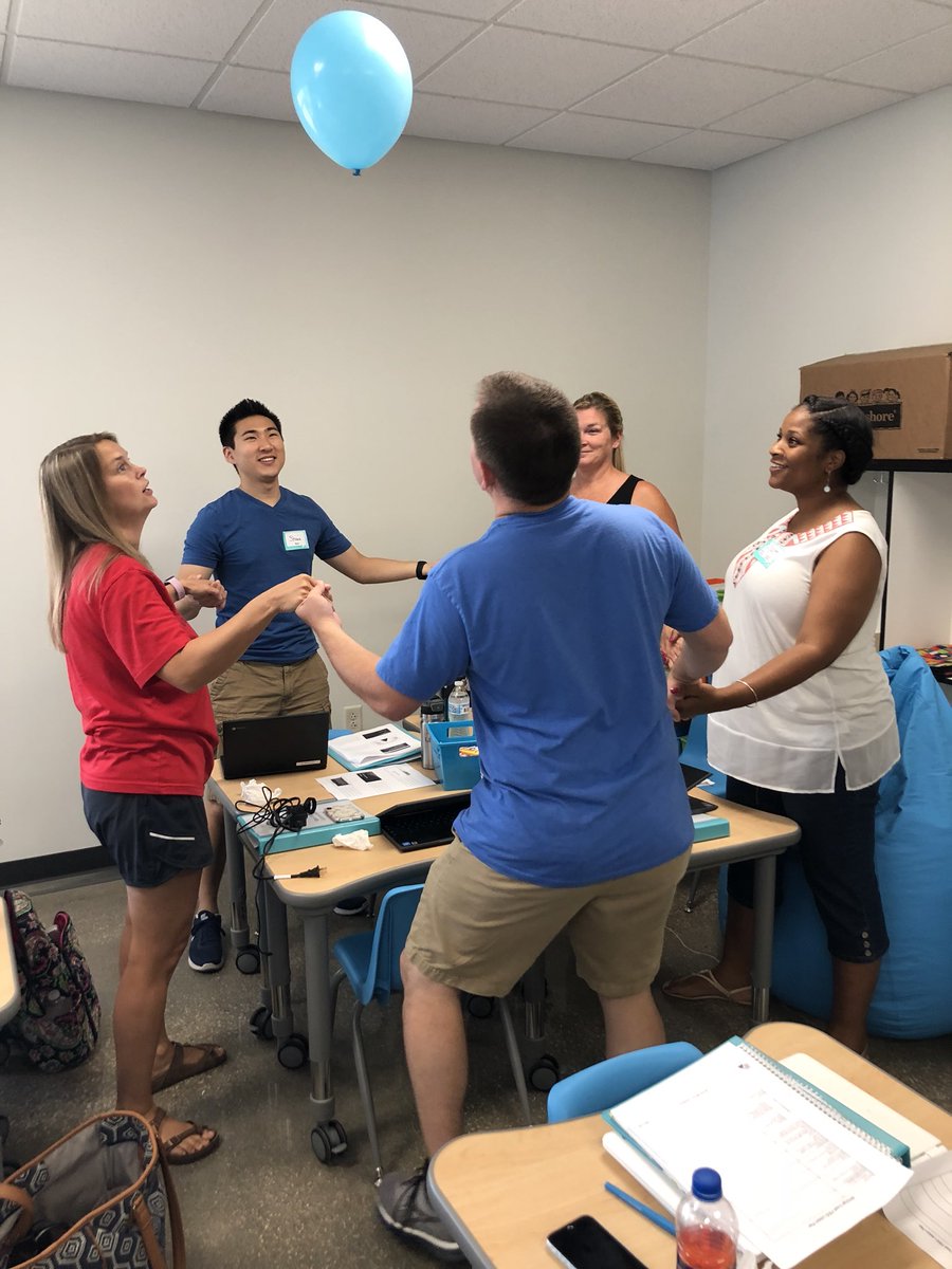 learningwithkim's tweet photo. @Jennings_Creek teachers having fun during a team building activity. #buildingtheairplane #jcewolfpack #awesomeisthenewnormal https://t.co/bEZpezbJ1R