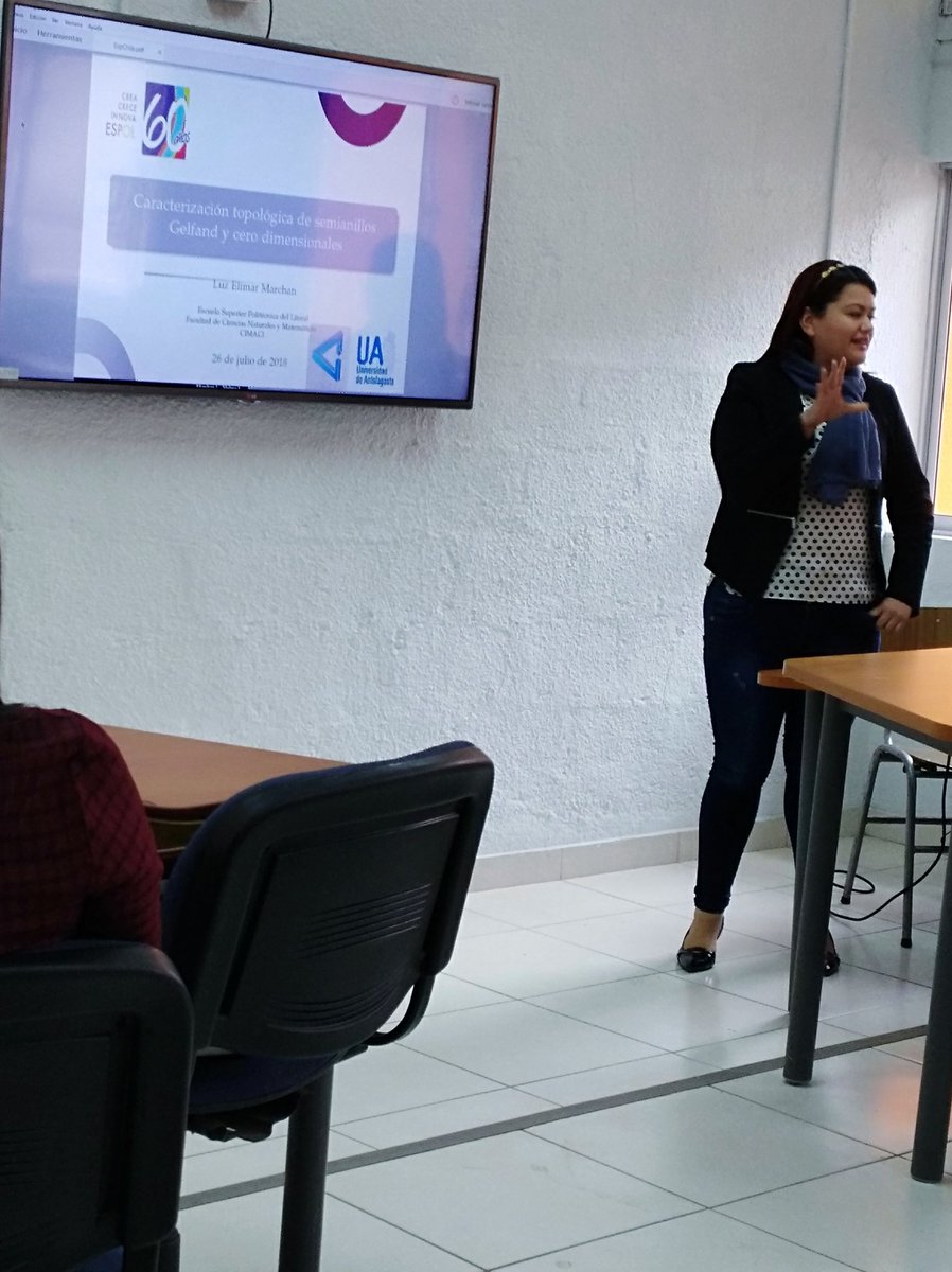 mirebracamonte's tweet photo. Luz Marchan en el XXVII Congreso de Matemática Capricornio. #COMCA 2018 Antofagasta. #ESPOL #FCNM #MATESPOL https://t.co/3s0vIkJCkJ