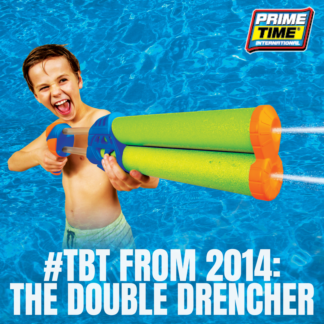 GoPrimeTimeToys's tweet photo. #TBT back to 2014 when we released the Max Liquidator Double Drencher! It had two barrels and blasted water up to 30 Feet! What a fun summer! 🌞🌞🌞 https://t.co/iNSbJsA6I6