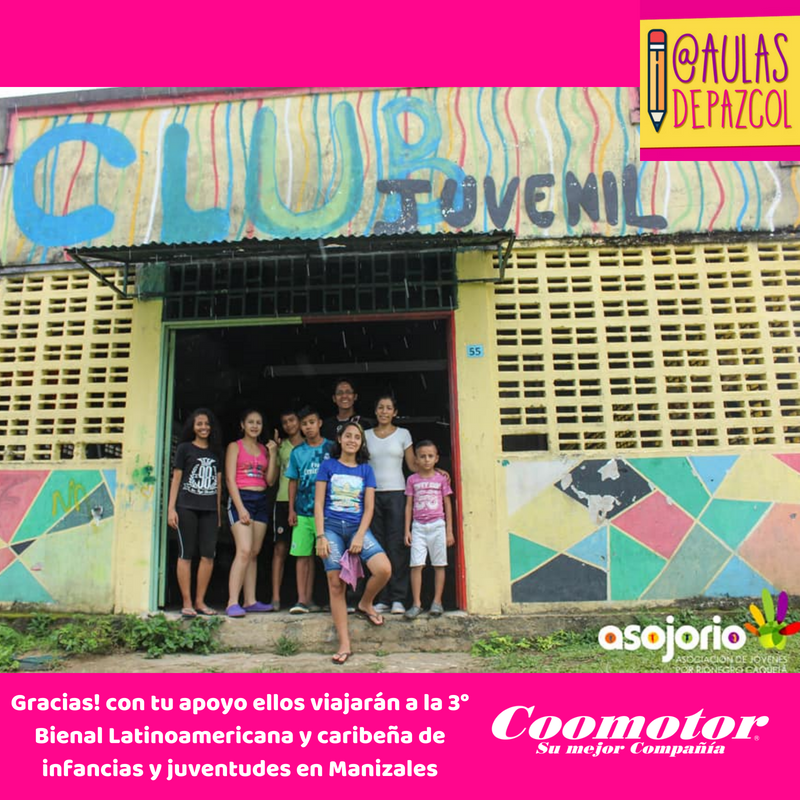 AulasDePazCol's tweet photo. ¡Gracias @COOMOTORC por su apoyo con el 30% de descuento en tiquetes Florencia-Pereira-Florencia! L@s @jovenesrionegro están más cerca de llegar a la 3° @Bienal_Infancia en Manizales a contar su historia de construcción de paz, ejemplo para Colombia. #AulasRíoPaz #BrigadaDigital https://t.co/wZXxjmQiFq