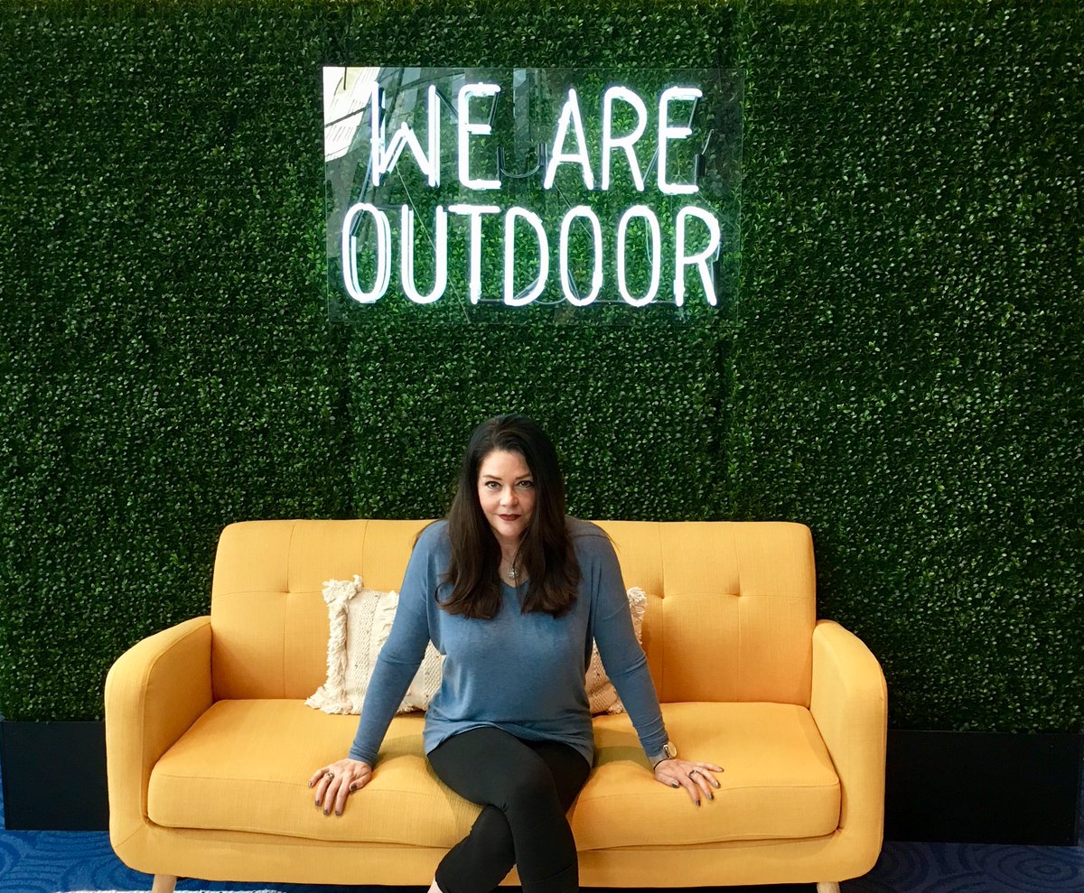 EngageStar's tweet photo. Well, that’s a wrap. Our @RealKittyHart says so long, #ORshow. See you in November! #OutdoorRetailer #denver https://t.co/EuIjmeOuCB