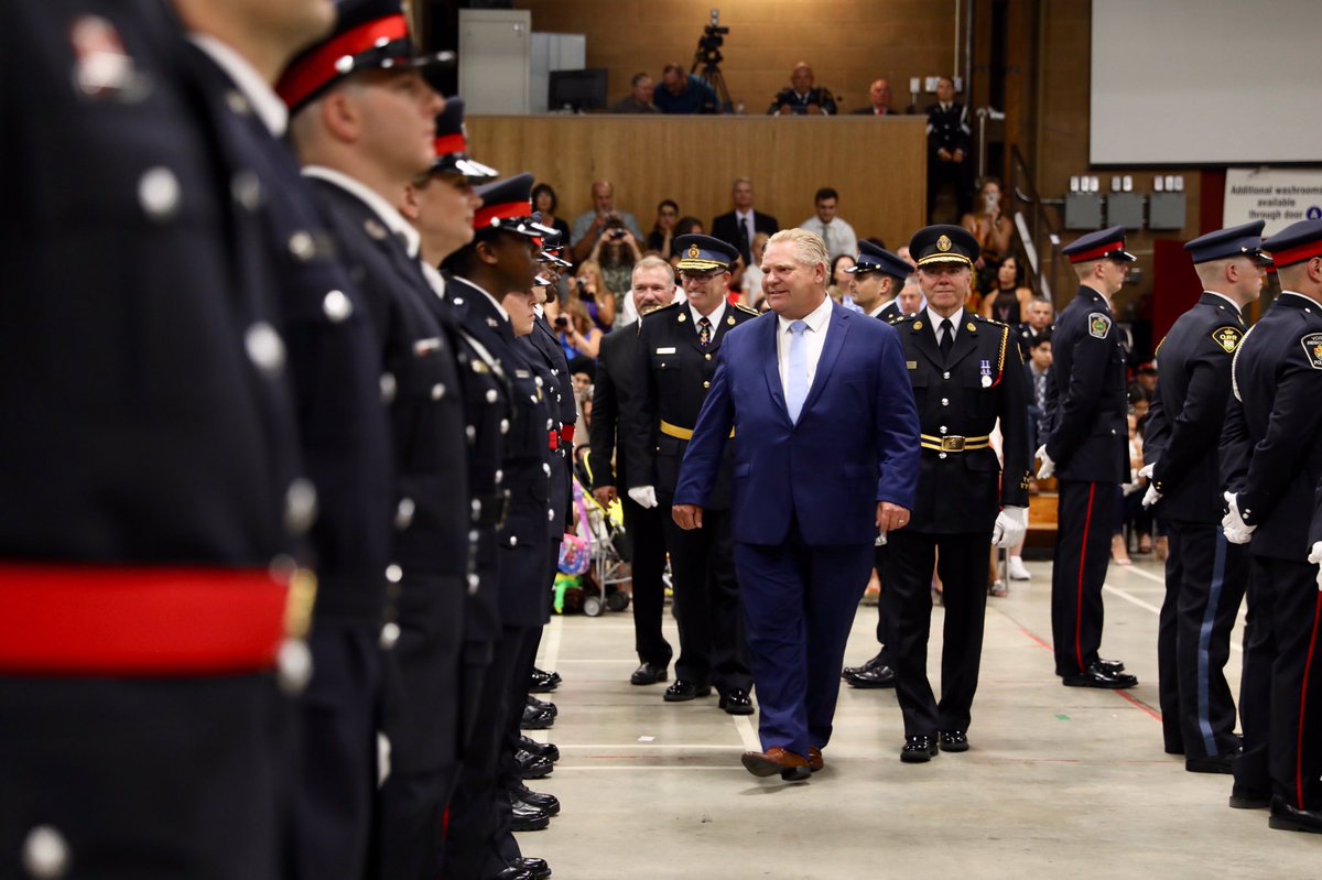 HonJeffYurek's tweet photo. It was a pleasure to join @fordnation at the Graduation ceremonies at the Ontario Police College in Aylmer today. Congrats to all of the grads! #isupportourpolice https://t.co/zbm8vRA8Gj