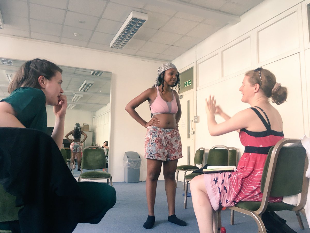 Was lovely having our absolutely fabulous associate artist @cjarmbruster visiting us in rehearsals today! On her birthday as well - what a babe! #AssociateArtist #Rehearsals #NineFootNine