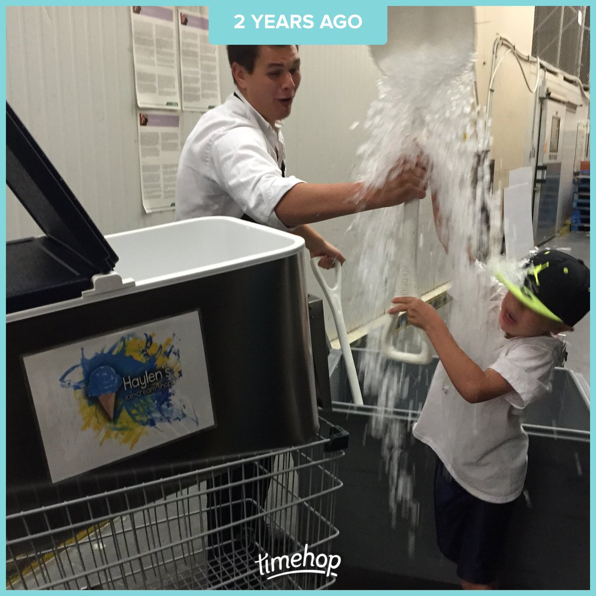 LOL 😂 <a href="/ZachAslin/">Zach Aslin</a>  Remember when Haylen tried to fill his cooler with ice all on his own! 🙈