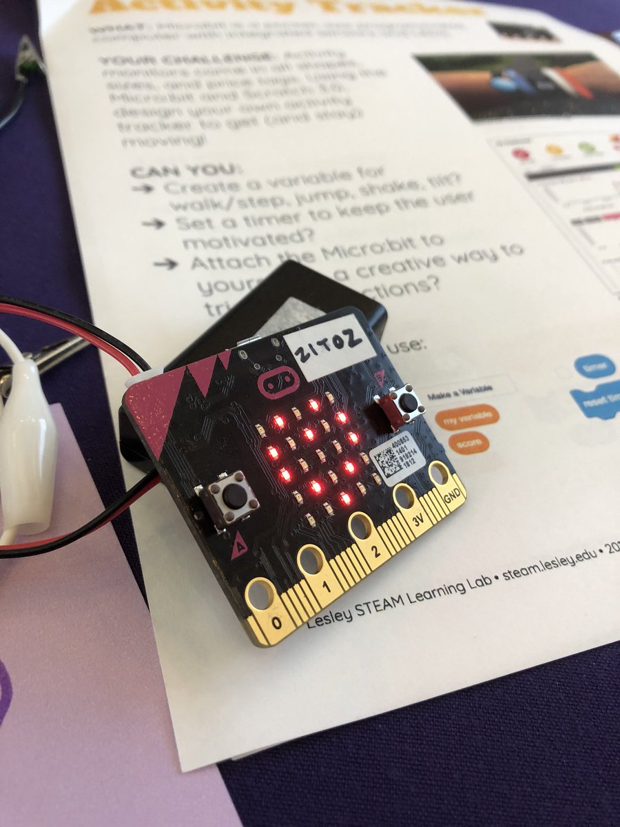 JuliaKOrr's tweet photo. Loved making today with microBits. Can’t wait to bring this back to my students and see what they create! #ScratchMIT2018 https://t.co/AlipRHNw5p