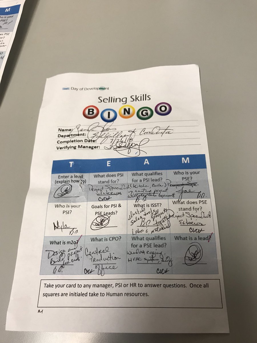 1st Bingo Card down hopefully more coming soon!!
@HR4Connected <a href="/DWelch_HR/">Daniel Welch</a> @HRMLowesTHE245