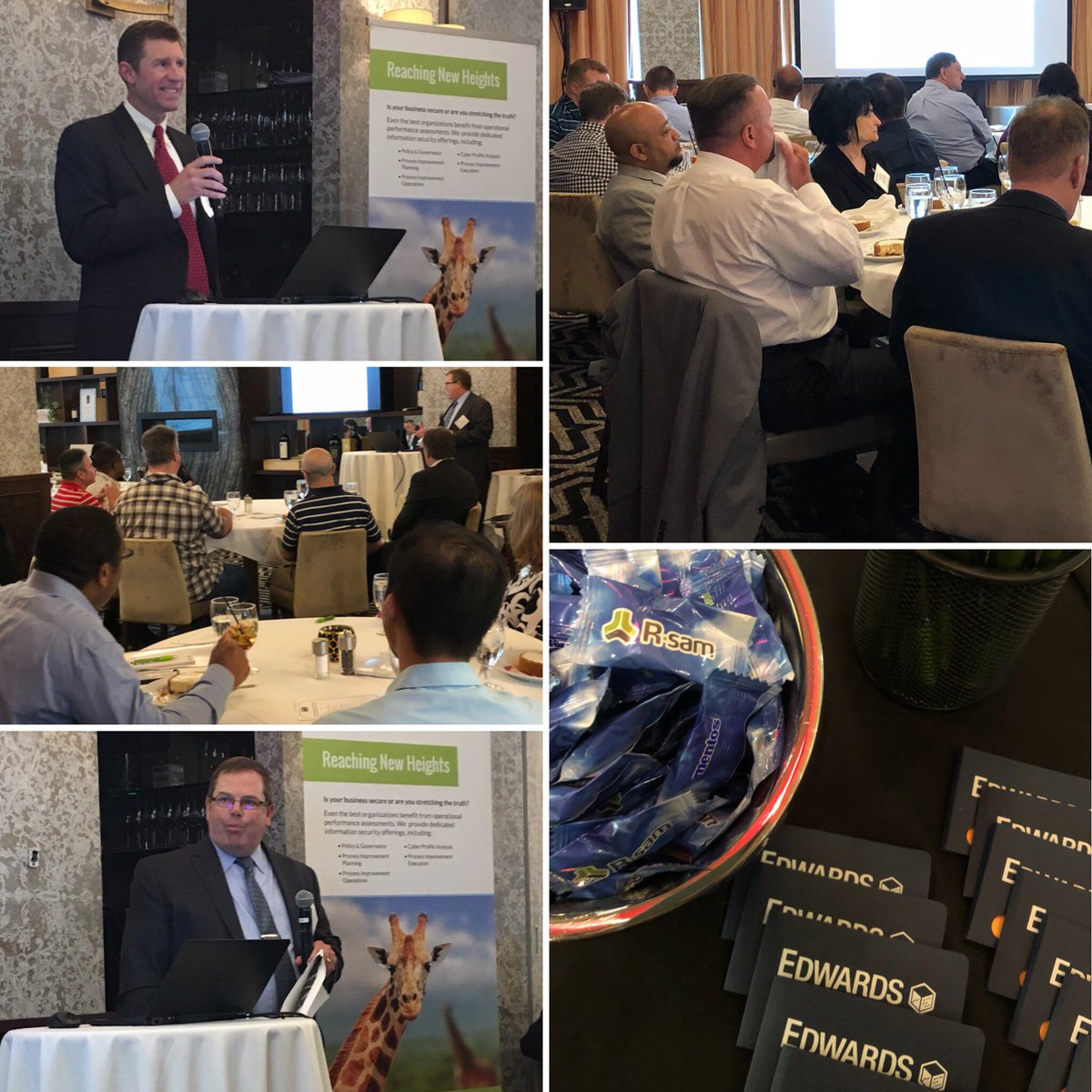 EdwPS's tweet photo. Lunch is better while #learning with colleagues. Thank you to @Rsam, as well as our speakers @Hubbard_BrianS &amp; @usnistgov, Program Manager @mattbarrettnist for sharing your knowledge. #NISTCSF #Cybersecurity #CybersecurityAwareness https://t.co/VWUtsa14wO