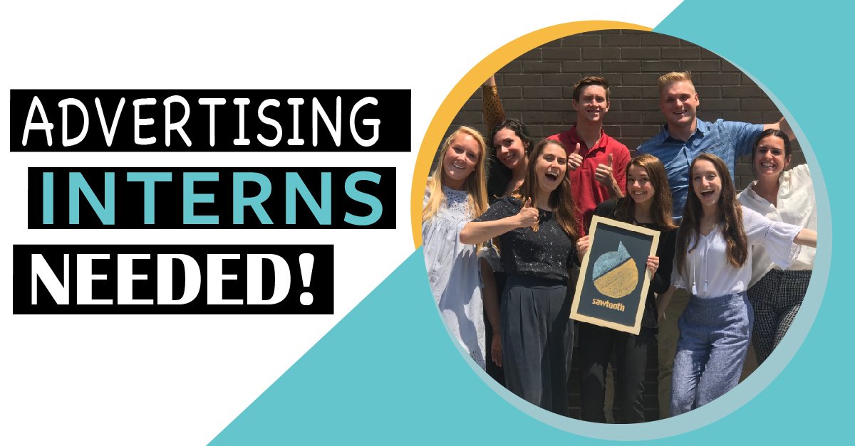 SawtoothGroup's tweet photo. Looking to get college credit while creating Irresistible work? What better time to begin looking than on National Intern Day! Sawtooth Group is looking for some sharp “teeth” to join our Fall Internship Program! For more information, click here: https://t.co/uAM8mBMqrF https://t.co/52cy2z6IgY