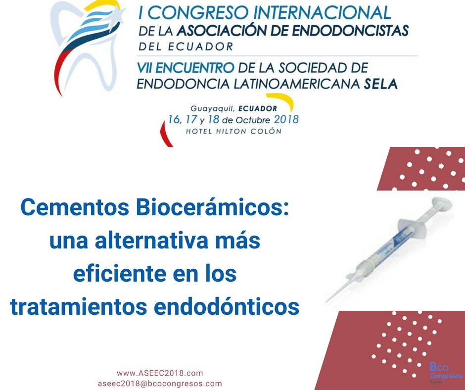 ASEEC2018's tweet photo. Uno de los temas que estaremos topando en el I Congreso Asoc. De Endodoncistas Del #Ecuador - VII Encuentro Sela - ASEEC es "Cementos Biocerámicos: una alternativa más eficiente en los tratamientos endodónticos", 

Inscríbete  y se parte de @ASEEC2018 : https://t.co/xPtFqUYRCs https://t.co/yCc4WJLtXb