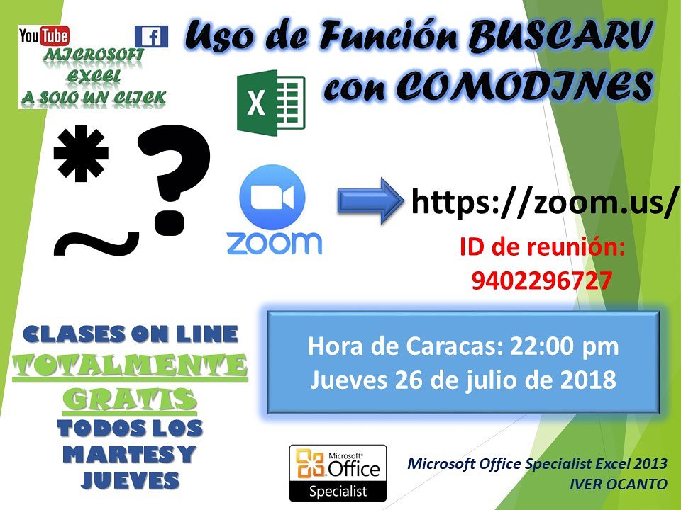 Iver_Ocanto's tweet image. Nueva Clase On Line de Excel Totalmente Gratis. No sé la pierdan por la plataforma ZOOM.

#excelbasico #excelintermedio #claseexcel #claseexcelgratis #microsoftexcelasolounclick #microsoftexcel #zoom