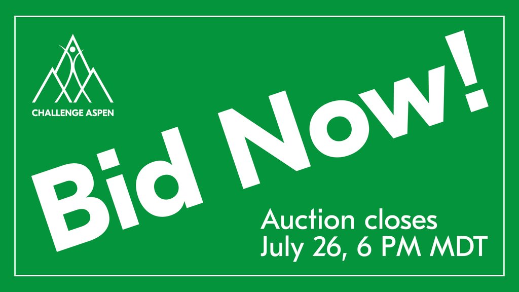 Just a few hours remain to bid in our online auction! 
Catalogue: goo.gl/3fK8i1

#auction #bid #charityauction #challengeaspen #philanthropy #fundraiser #nonprofit #donate #auction #causes #giveback #dogood #volunteer #activism #giving #charityevent #adaptivesports