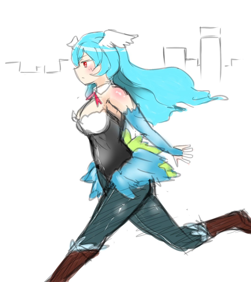 Kmr 殴り書きピヨたん 今更えとたま見た あんなえちえちな格好で街徘徊してるとかヤバスギでしょ