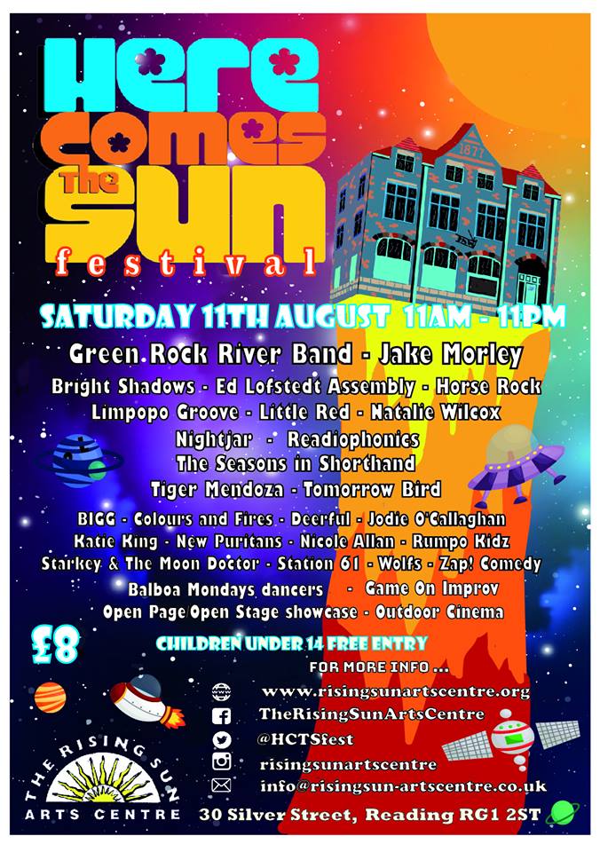 Our next local festival show is at Here Comes The Sun 2018 <a href="/HCTSFest/">Here Comes The Sun</a> Reading. Honoured to be on the same bill as some of these mighty fine local acts. All the info is on this fancy poster.

Tickets available HERE - wegottickets.com/event/440288

#HCTSFest #rdguk #crossthelight
