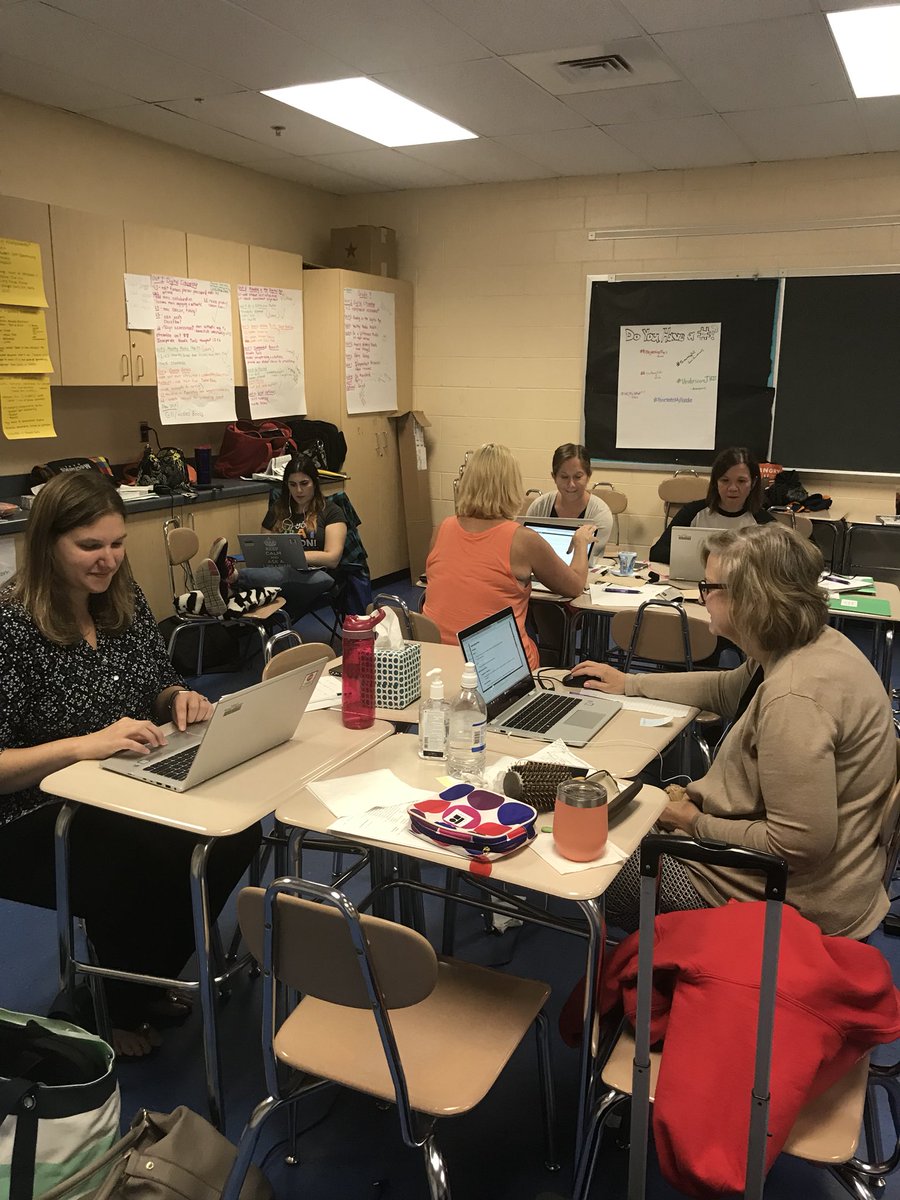 TeachLibTech's tweet photo. One day left of #bcpscw2018 for The K-5 Library Media Curriculum Workshop! Thank you to all of the dedicated, hardworking, + mindful writers + Cohort XV writers! We are still forging ahead w/ our tremendous work in literacy + research! #bcpsliteracy #bcpslms @franglick @megpshay https://t.co/h0fQRUQonD
