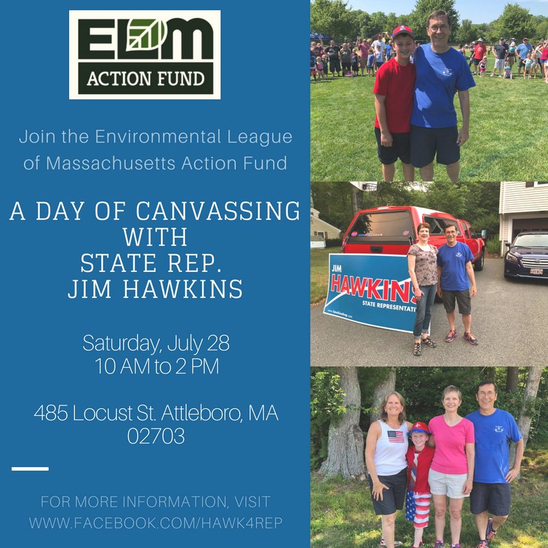A quick reminder that our canvassing event is coming up in 2 days! Come knock on doors with us this Saturday to spread the word about Jim's campaign. We can't wait to see you! #mapoli #hawk4attleboro #loveattleboro