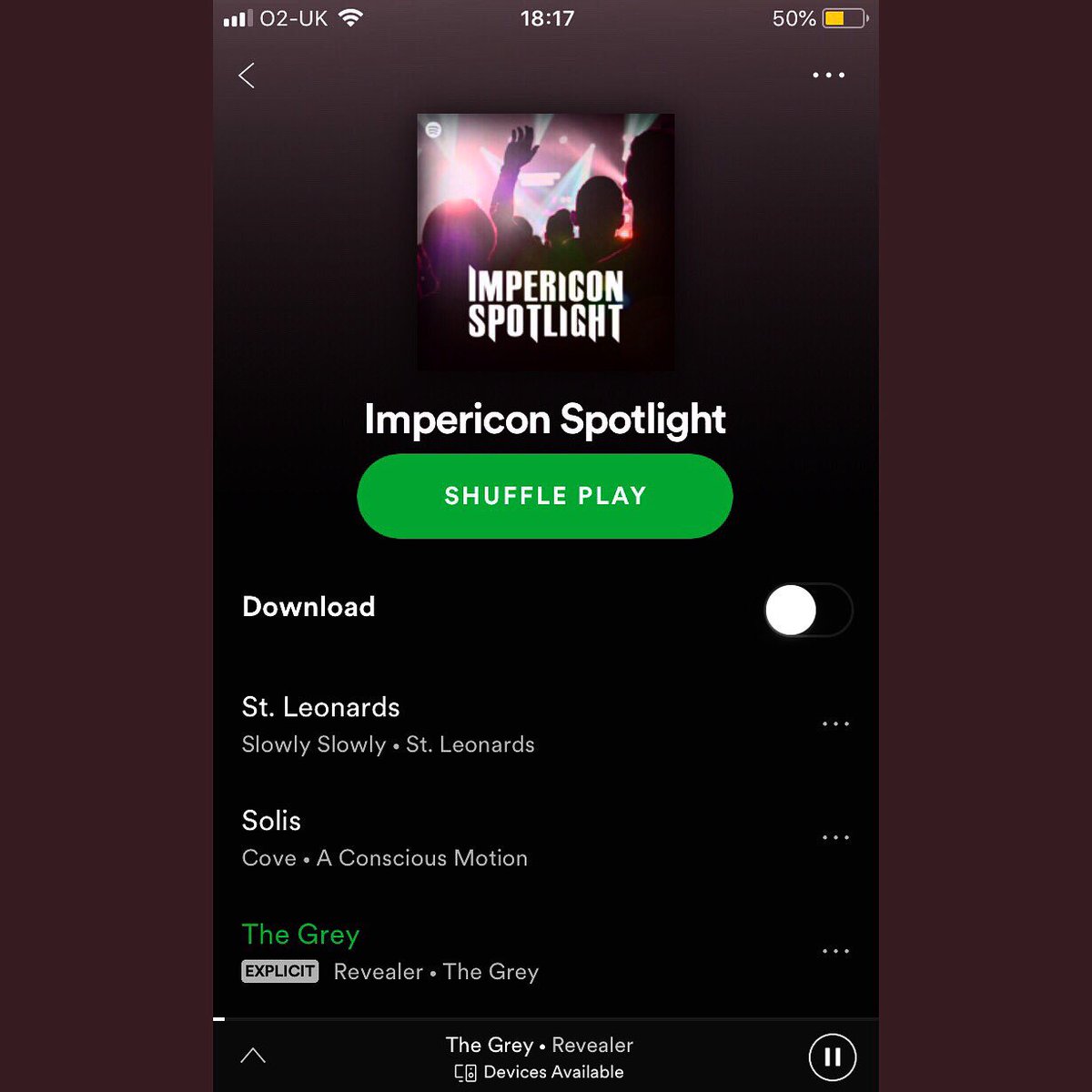 Our recent release ‘The Grey’ got added to the <a href="/impericon_uk/">Impericon UK</a> spotlight playlist on Spotify alongside bands like <a href="/thornhillmelb/">Thornhill</a>