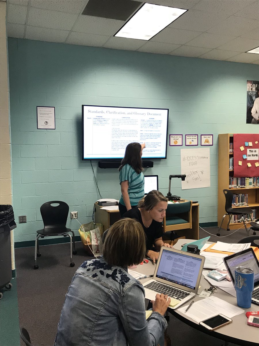 rockyriverelem's tweet photo. Roadrunner teachers are now jumping into the new ELA standards. #RRESSummerPD18 https://t.co/TbC3PcckX1