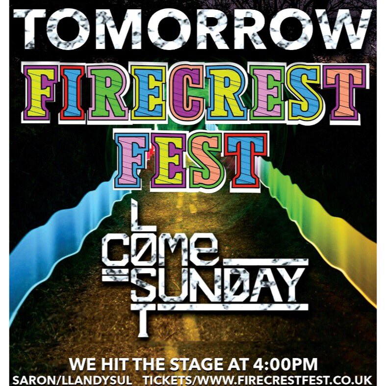 Tomorrow we hit the stage at 4pm down in Saron/Llandysul for our first festival at Firecrest. We can't wait to play, and we hope to see everyone down there for a day of great music!!! Don't miss out. Tickets available via the link.  

firecrestfest.yapsody.com/event/book/230…