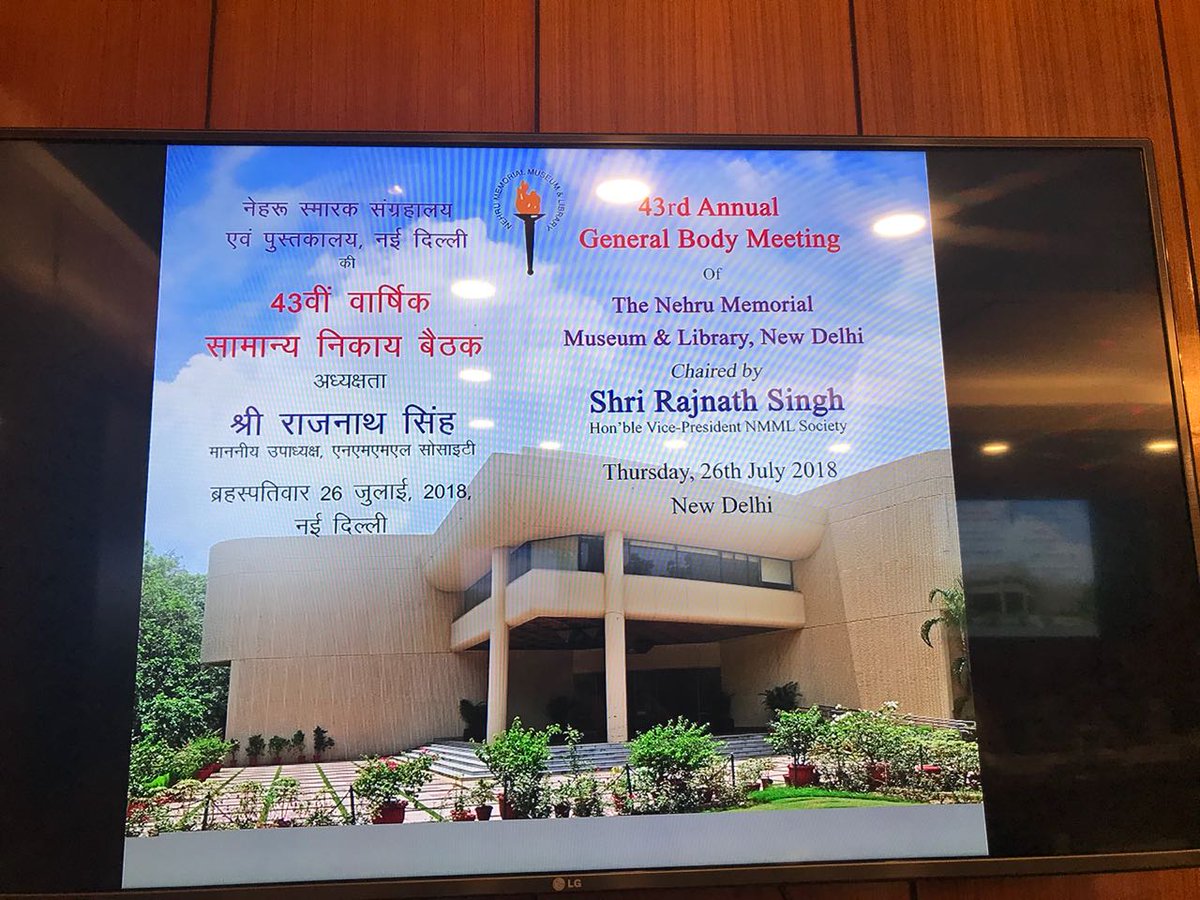dr_maheshsharma's tweet image. Attended the 43rd annual general meeting of the Nehru Memorial Museum and Library #NMML chaired by HM Shri @rajnathsingh Ji in New Delhi today.