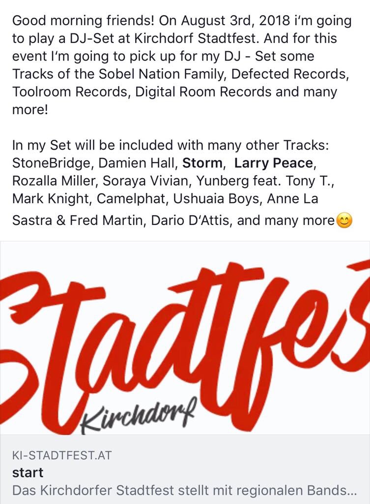 Killer News!!! 💪🏻💪🏻🎉my latest single “Can You Feel It” will be slaying at the #KirchdorfStadtFest in #Austria 🇦🇹