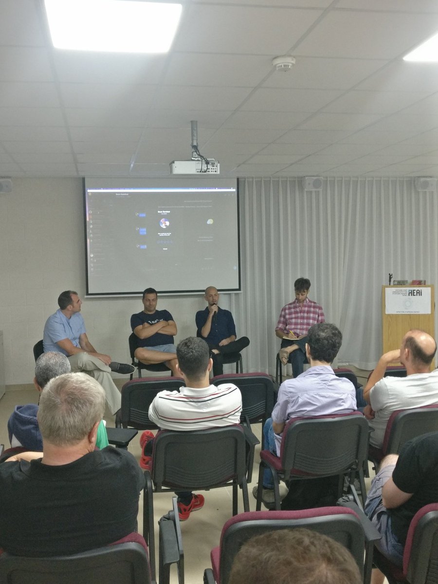 Blockchainisra1's tweet photo. Super impressive pannel! 🤘🔥🦄 @EOS_Israel  @oferrotem @eyal @Bancor #weareblockchainnation https://t.co/jIwDJ7k47c