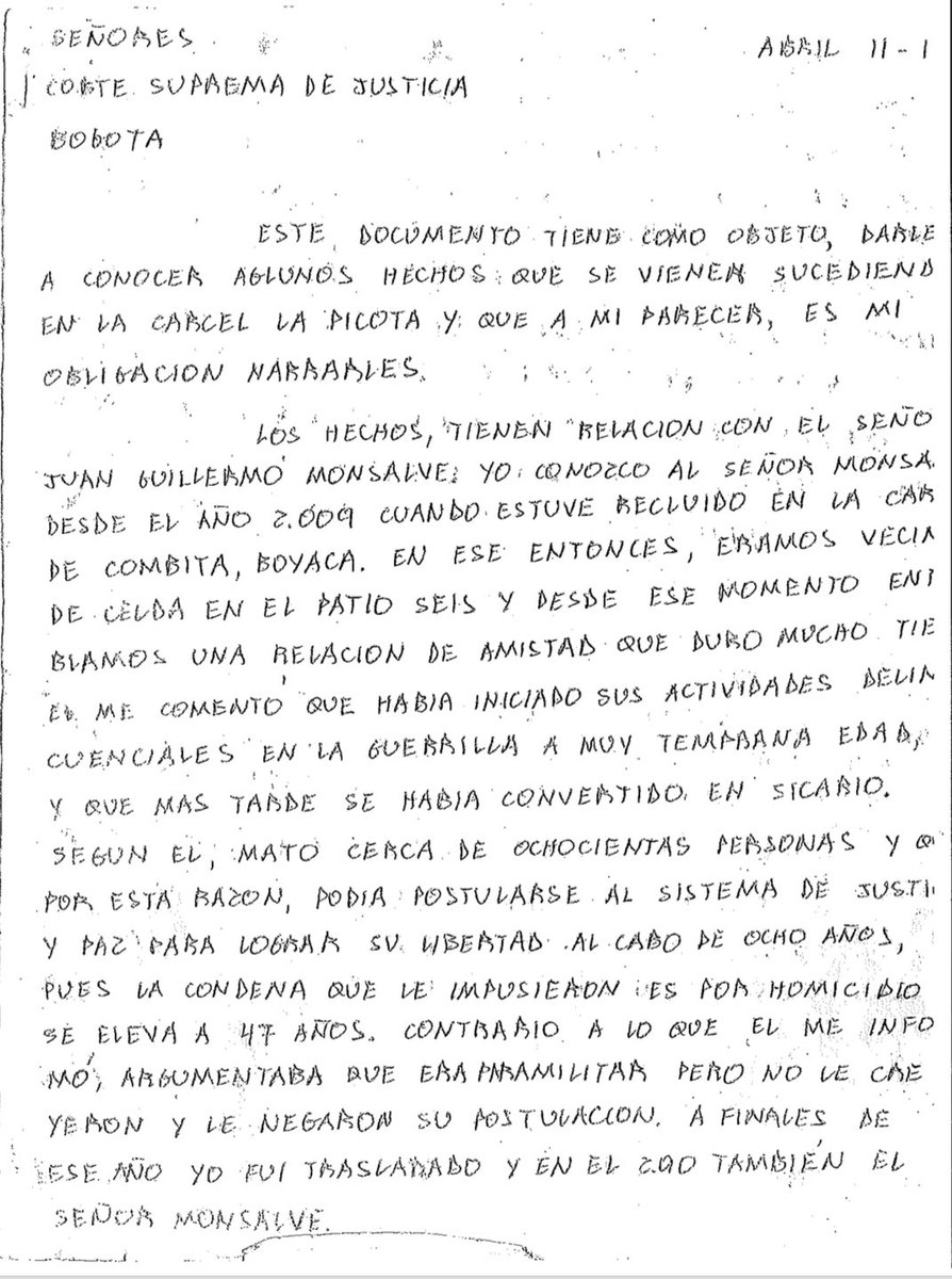 Pirobatuitera's tweet photo. (1/3) 11 hojas escritas de su puño y letra! Una prueba clara de la inocencia de @AlvaroUribeVel https://t.co/SSLFJzQa5Y
