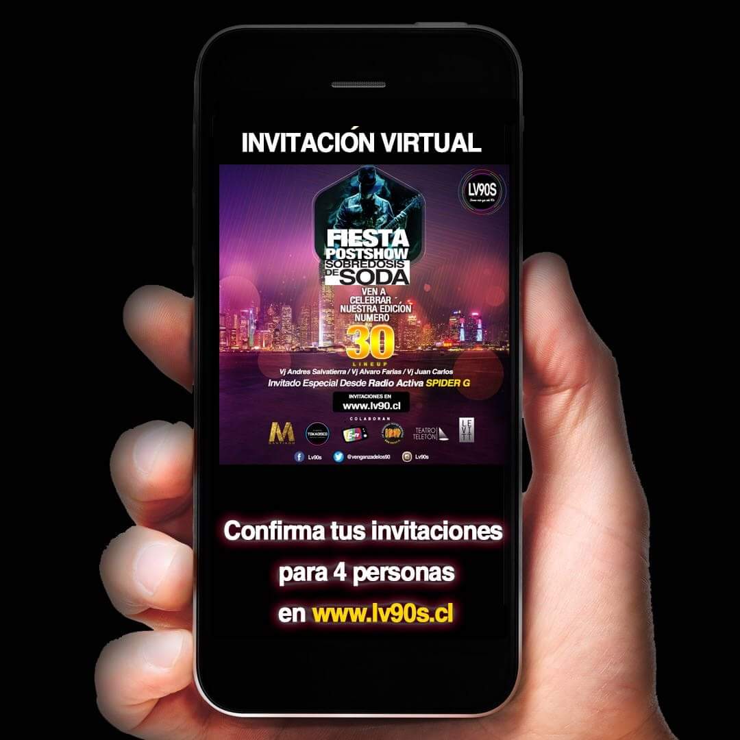 Lv90scl's tweet photo. Confirma tus invitaciones en https://t.co/P7mToIibqV para nuestra fiesta post show de soda https://t.co/Q8Eukfs95S