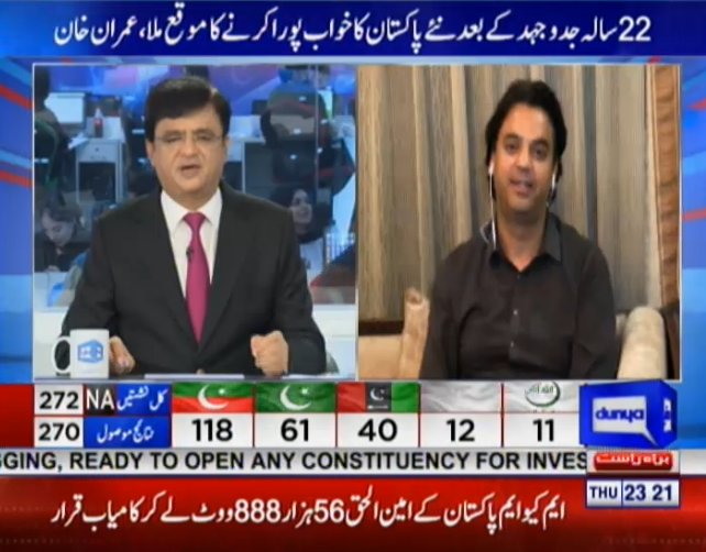 DunyaNews's tweet photo. I'm thankful that people voted for me, says Usman Dar
Watch Live: https://t.co/WzGiFMYqsz
#DunyaPrograms #DunyaElectionCell @pmln_org @PTIofficial @DunyaKKKS #ElectionResults2018 https://t.co/mOlnTzQRrK