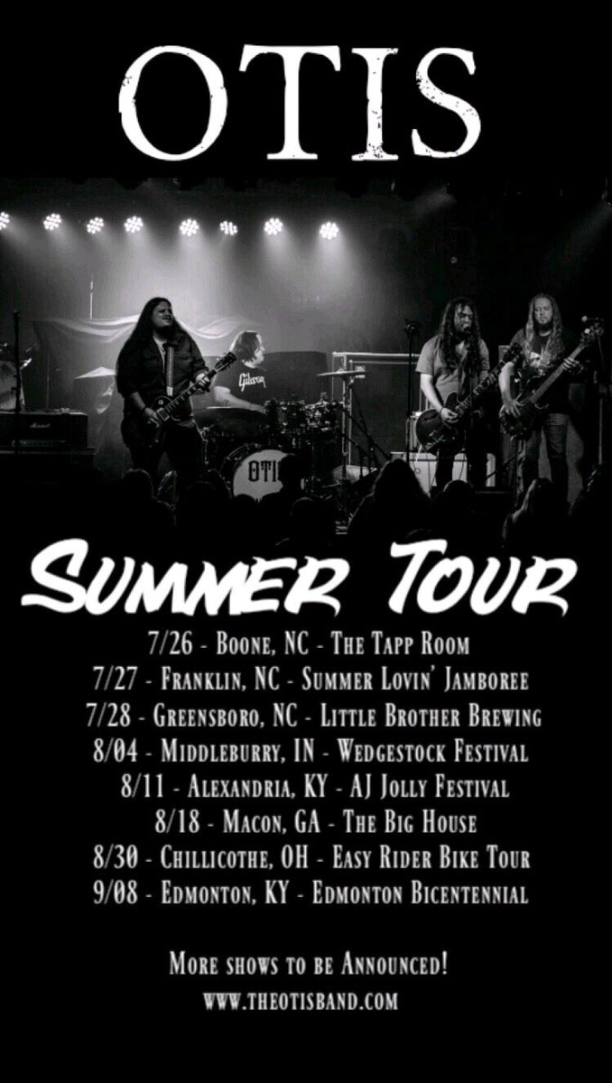 💥TONIGHT💥
We’re at #TheTappRoom in #Boone #NorthCarolina to kick off our ☀️Summer Tour☀️ See you there! 
theotisband.com
#Summer #SummerTour #Otis #bluesrock #southernrock #tourlife