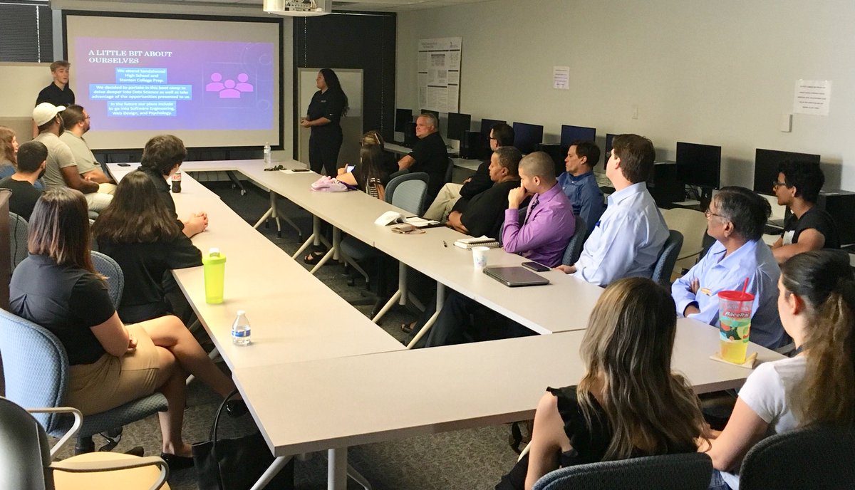 DawnLockhart's tweet photo. Congrats to @NLPLogix and the 2018 Data Science Bootcamp graduates! Your data science presentations on health, education and football were impactful and well done!#MYAWP @CityofJax https://t.co/3OIeAsTkoE