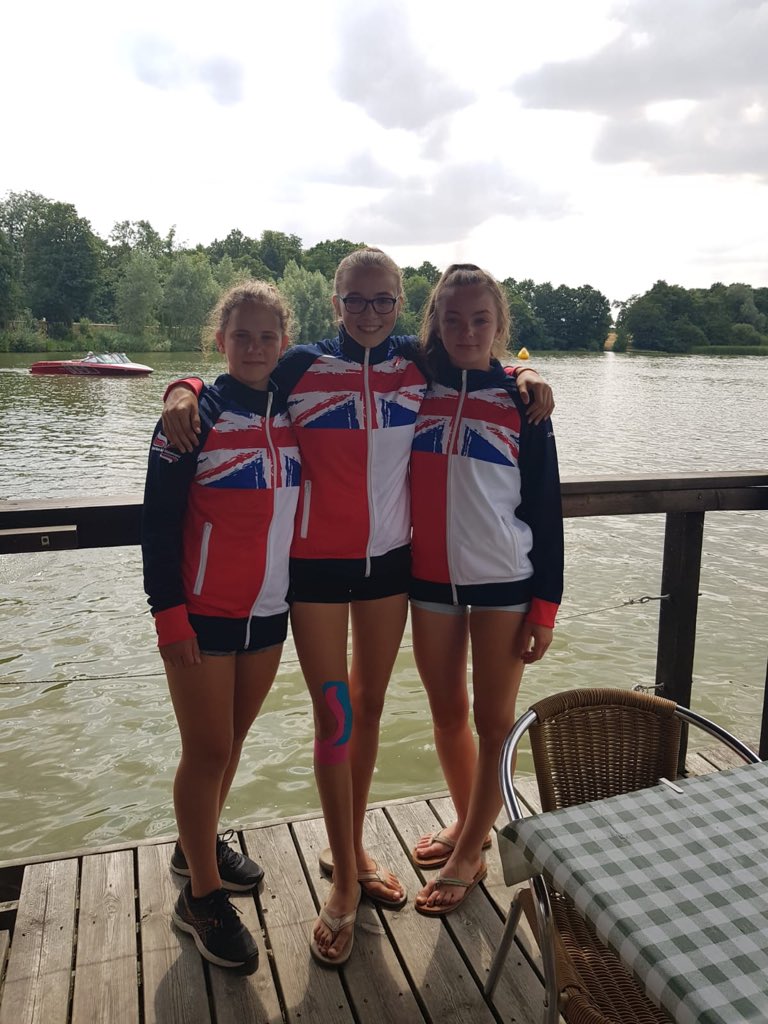 Amy_Waterski's tweet photo. @WMount @wms_pe @BWSW_HQ 
I came 2nd in the jump finals with a PB of 12.8m! Came into nationals with a score of 10.4m and left with 12.8. Tomorrow is my slalom and trick finals. Also got our #teamGB hoodies. https://t.co/Oke6ILBwWa