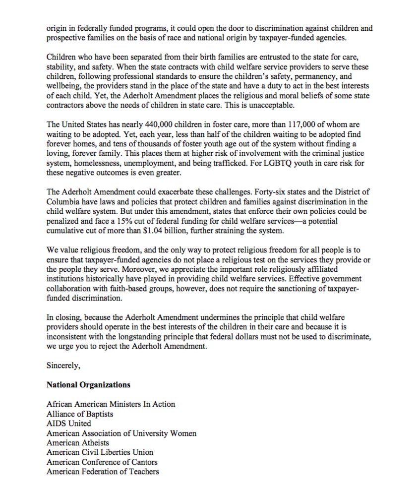 HRC joined 200+ orgs in opposing the Aderholt Amendment.
