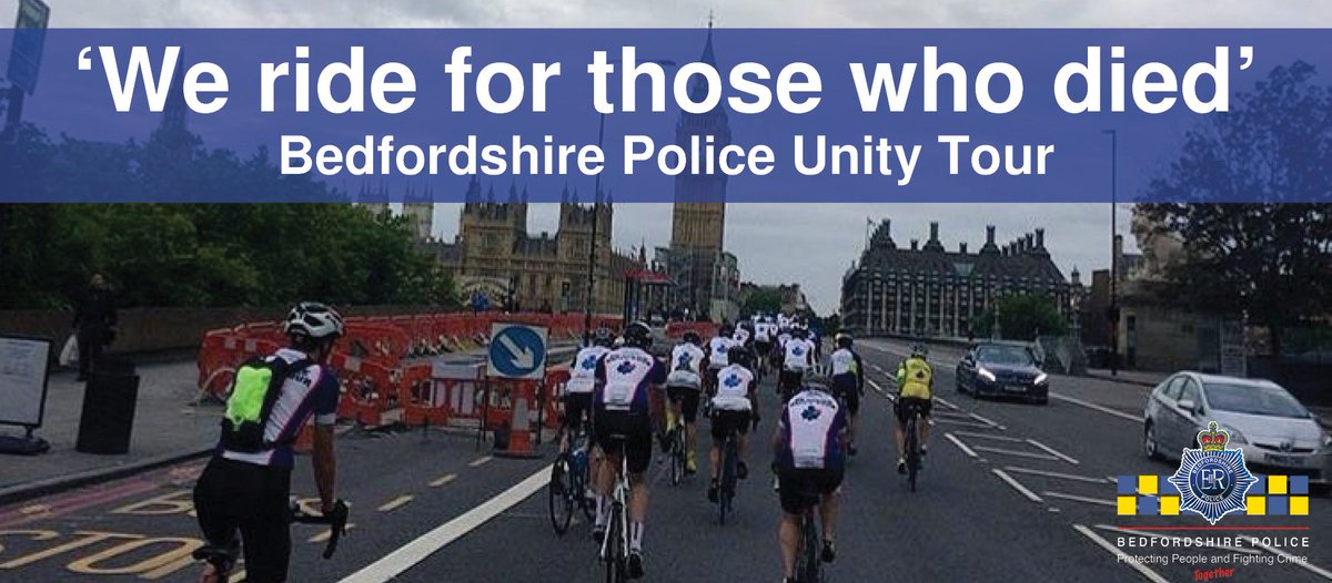 bedspolice's tweet image. 12 officers are preparing to cycle 200 miles over 3 days this week  in memory of officers who have died, including PC Jon Henry who was murdered in 2007 whilst on duty in Luton. Show your support by visiting bit.ly/2LdfcKR  @UK_COPS @PolUnityTourUK