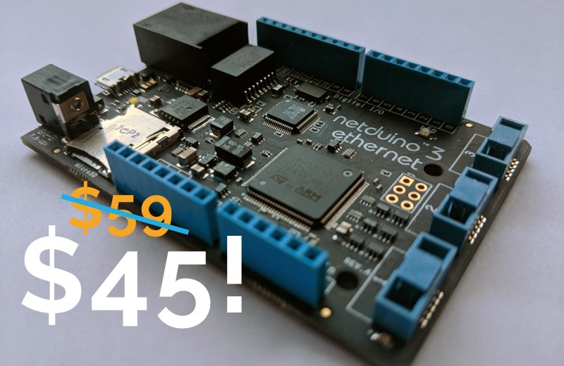 wildernesslabs's tweet image. We've dropped prices for our #Netduino 3 WiFi and Ethernet models. Purchase your @netduino at new prices today on @amazon or @MouserElec! Learn more: bit.ly/NetduinoPriceD…