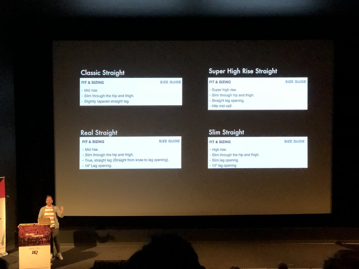 mcacho's tweet image. When branding and prescriptive language gets in the way of products descriptions. How many types of "straight cut" jeans can you have? #theIAofjeans #dcc18 #toocomplex #keepitsimple #beclear #saywhatyoumean