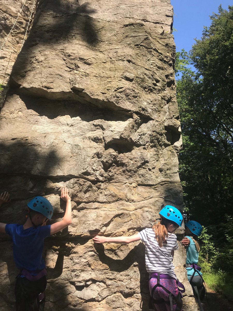 Another amazing day for our summer program climbers. Seeking the shade and practicing a traverse challenge. #Lowport #ClimbScotland #ActiveWestLothian