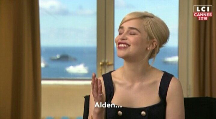 Emilia pls. PLS.

"Not only is this movie harking back to the Alden (olden) ... to ... to the original movies. *shakes head and giggles* ... Alden."