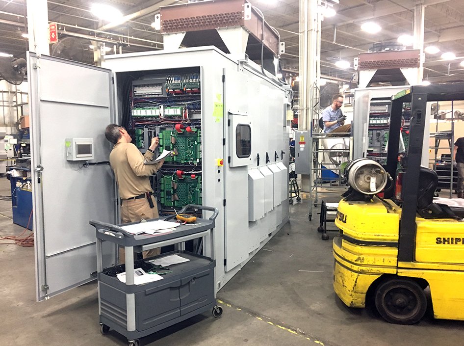 DynapowerEnergy's tweet photo. #Energystorage inverter Build > Test > Ship > Repeat #roadto40MWs #energystorageisnow #oneteam #vermontstrong #americanmade https://t.co/aVbc3s8HDO