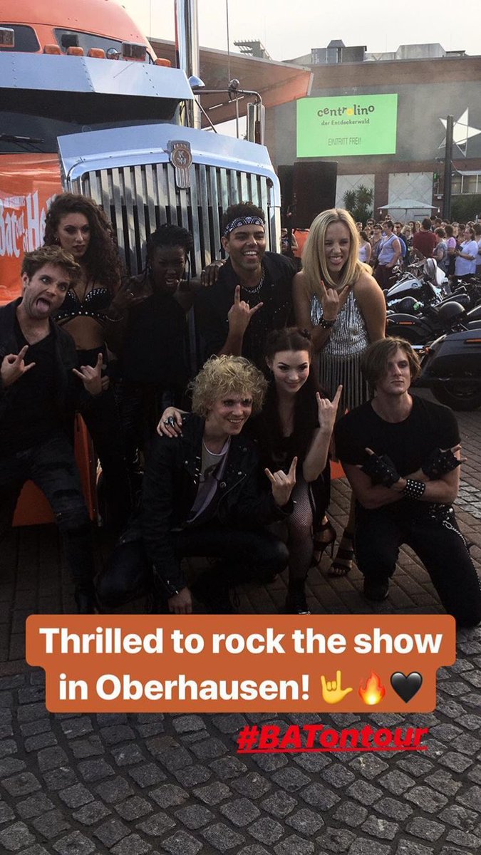 CBenningtonNews's tweet photo. Some awesome photos of @christinabenn, @AndrewPolec and co at 3 of the German launch shows today! 
📷: batdasmusical|instagram https://t.co/OaXWr5MFyK