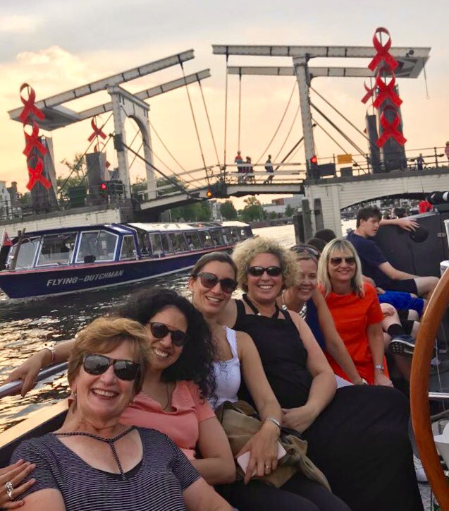 ViiVHC's tweet photo. Happy team enjoying #Amsterdam after another busy &amp; successful day #AIDS2018 https://t.co/i2ikzNr4iV